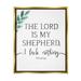 Stupell Industries Lord Is My Shepherd Faith Phrase Plant Greenery Metallic Gold Framed Floating Canvas Wall Art 16x20 by Onrei