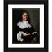 Pieter Nason 15x18 Black Ornate Wood Framed Double Matted Museum Art Print Titled - A Portrait of a Gentleman Half-Length with a White Collar and Cuffs and Holding a Pair of Gloves (1