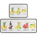 Summer Fruit Kitchen Rugs Pineapple Lemon Banana Grape Watermelon Decor Kitchen Mat Set of 2 Microfiber Washable Runner Rug Decoration Indoor Floor Mats 17 x 47 + 17 x 23 (White)\u2026