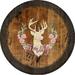 Boho Deer Family Pub Sign Large Oak Whiskey Barrel Wood Wall Decor