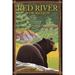 Red River New Mexico Black Bear in Forest (12x18 Wall Art Poster Room Decor)