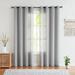 Decoultimatex Grey Sheer Curtains for Living Room Linen Textured Semi-Sheer Window Curtain Drapes 84-inch Length 52 w 2 Panels Grommet Top