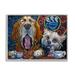 Stupell Industries Bold Modern Dogs Coffee Bar Yawning Teacups Framed Wall Art 14 x 11 Design by CR Townsend
