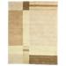 Handloom Beige Wool Rug 4 X 5 Modern Scandinavian Geometric Room Size Carpet