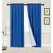 Persian Collection Matte (Not Shiny) 2 Panels Royal Blue Solid Blackout Thermal Rod Pocket Foam Lined Window Curtain Drape R64 84 Length