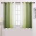 Goory Olive Green Ombre Sheer Curtains 1 Panel - Gradient Semi Voile Tulle Grommet Top Window Curtains Drapes for Bedroom and Living Room 52 x 63 Inches Long