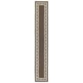 20 x 120 in. Floral Border Extra Long Rectangle Runner Rug - Sand