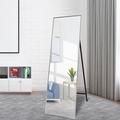 Full Length Mirror Modern Free Standing Full Body Dressing Mirror with Aluminum Alloy Frame Shatterproof Wall Mounted Hanging Mirror Floor Length Mirror Large Mirror Makeup Mirror 65 x22 Silver