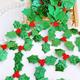 GROFRY 100Pcs Christmas Green Leaves Christmas Tree Decoration Holly Berries Leaves Appliques Decoration for Party Home Christmas Wreath