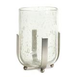 Candle Holder or Vase 5.5 D x 7.75 H Glass/Iron