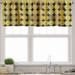 Ambesonne Golden Valance Pack of 2 Circles with Inner Stripes 54 X12 Pale Coffee and Charcoal Grey