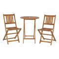 Flash Furniture Martindale 3 Piece Wood Frame Outdoor Folding Bistro Set