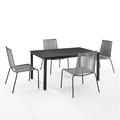 Crosley Furniture Fenton 5PC PE Wicker / Rattan Outdoor Dining Set in Gray