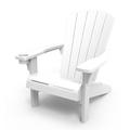 Keter Alpine Adirondack Resin Outdoor Furniture Chairs with Cup Holder Perfect for Patio Seating White