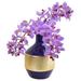 Nearly Natural Phalaenopsis Orchid Artificial Arrangement in Blue and Gold Designer Vase