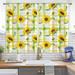 Goory 1 Pair Slot Top Sunflower Printed Window Curtain Scarf Semi-Blackout Thermal Insulated Window Drape-28 Width Style-4 W:28 xL:47
