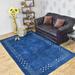 Rugsotic Carpets Hand Knotted Loom Contemporary Silk Mix Area Rug Blue 8 x10