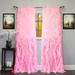 YouLoveIt 2-pack Sheer Voile Vertical Ruffled Window Curtain Panel Ruffled Sheer Shower Curtain Sheer Voile Ruffled Curtain Panels