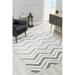 Rug Branch Modern Geometric Wave Grey Beige Indoor Area Rug - 5x7