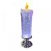 LED Christmas Candles With Pedestal Rechargeable Glitter Color Change Waterproof Party Bithday Decor