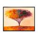 Designart Impressionist Landscape Colorful Abstract Tree Modern Framed Canvas Wall Art Print