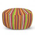 Stripes Pouf Cover with Zipper Hand Drawn Barcode Style Lines Rainbow Colored Abstract Geometric Illustration Soft Decorative Fabric Unstuffed Case 30 W X 17.3 L Multicolor by Ambesonne