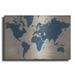 Luxe Metal Art Burlap World Map I Navy by Sue Schlabach Metal Wall Art 16 x12