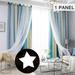 Goory Romantic Rainbow Gradient Color Window Curtain Hollow-Out Stars Curtain Panel With Voile Grommet Eyelet Ring Top Window Drapes Blackout Thermal Insulated Curtain