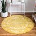 Unique Loom Medallion Richmond Rug Yellow/Ivory 7 10 Round Medallion Traditional Perfect For Dining Room Entryway Bed Room Kids Room