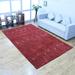 RUGSOTIC CARPETS HAND KNOTTED LOOM WOOL ECO-FRIENDLY AREA RUGS - 8 x11 Rectangle Red Plain Solid Design High Pile Thick Handmade Anti Skid Area Rugs for Living Room Bed Room (L00111)