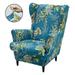 KBOOK Stretch Wing Chair Covers Printed Wingback Chair Slipcover Armchair Covers Home Decor 2-Piece