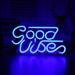 Good Vibes Neon Sign Lights USB Powered LED Light Wall Decor Room Bedroom Light Lamp Restaurant Beer Bar Party Wall Art Decoration