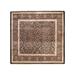 Hand-Knotted Wool Oriental Traditional Black Square Area Rug 3 10 x 4 2