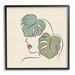 Stupell Industries Abstract Woman Face Monstera Plant Leaf Doodle Graphic Art Black Framed Art Print Wall Art Design by JJ Design House LLC