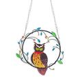 Labakihah Room Decor Fall Decor Stained Hummingbird Owl Window Hangings Suncatcher Acrylic Pendant Colorful Ornament Indoor and Outdoor Crafts Hanging Decorations Birds Garden Decoration Gift Hangs