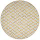 Gold Leather / Cotton Rug 6X6 Modern Hand Woven Moroccan Trellis Room Size