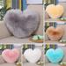 Walbest 19.7Inch Faux Fur Love Heart Throw Pillow Case Soft Texture Couch Sofa Bed Decorative Cushion Cover Fluffy Luxury Plush Pillow Case Boho Home Decor