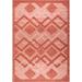 LaDole Rugs Geometric Modern Contemporary Area Rug - Durable Premium Carpet for Living Room Bedroom and Office - Salmon Red 5x8 (5 3 x7 3 160cm x 220cm)