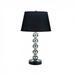 NEW Modern Style Chrome & Painted Base Black Fabric Shade Finish 30 Table Lamp 6257