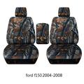 T124-Designcovers Fits 2004-2008 Ford F-150 Camouflage Truck Seat Covers w Center Console and w/o Integrated Seat Belt:Gray Real Tree