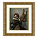 Judith Leyster 20x23 Gold Ornate Framed and Double Matted Museum Art Print Titled - Boy Playing the Flute (1630s)