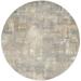 Calvin Klein Rush Contemporary Geometric Abstract Area Rug 6 Round - Grey/Beige