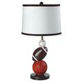 NEW Muti-Sports Design Base with Matching White & Espresso Fabric Shade Socket Switch 25 Table Lamp 8604