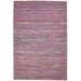 Pink Wool / Silk Rug 5X7 Modern Jacquard Loom Bohemian Striped Room Size Carpet
