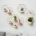 Dengjunhu Wall Mounted Hexagonal Floating Shelves in Different Sizes Modern Metal Wall Shelf Simple Wood Partition Storage Shelves Wall Decor Rack for Bedroom Living Room Kitchen and Office