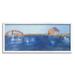 Stupell Indtries Abstract Bay Landscape Deep Blue Water Bridge Architecture 30 x 13 Design by Snne Marie