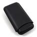 Black Leather Three Cigar Travel Case with Stainless Steel Cutter and Lighter QGM111