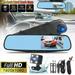 1 Pack 1080P Rearview Mirror Car Camera 4.3 Dash Cam for Cars Trucks 170Â°Wide Angle Dual Lens Car Cam Front Rear DVR Monitor Night Vision Parking Monitor Motion Detection G-sensor