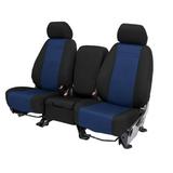 CalTrend Rear Cordura Seat Covers for 2010-2014 Volkswagen Golf|GTI - VW119-04CC Blue Insert with Black Trim