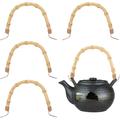 4pcs Bamboo Teapot Handle U-Shape Handle Replacement Kung Fu Teapot Accessories Supplies for Ceramic and Pottery Tea Pots Handle Purses